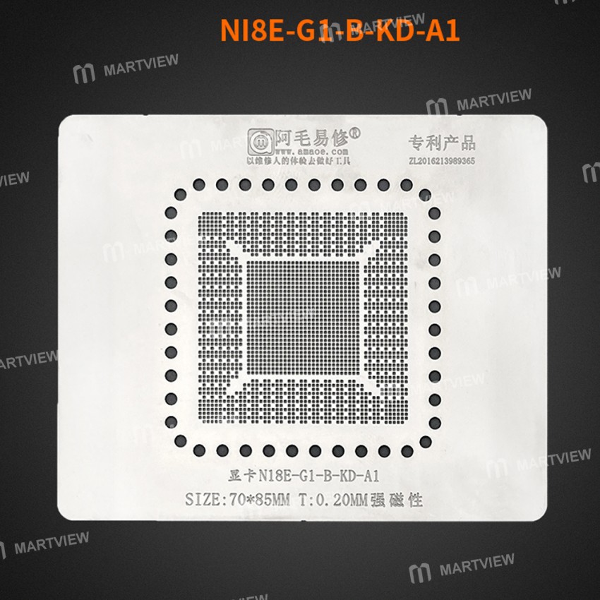 Amaoe BGA Stencil for N18e-G1-B-KD-A1 Graphics Card chip Template With Magnetic Positioning Fixture