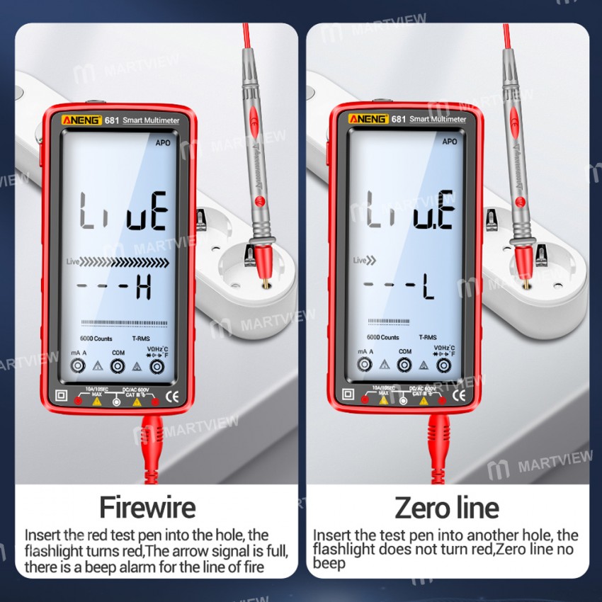 Aneng 681 Rechargeable Non-contact LCD Screen Digital Professional  Multimeter - Martview