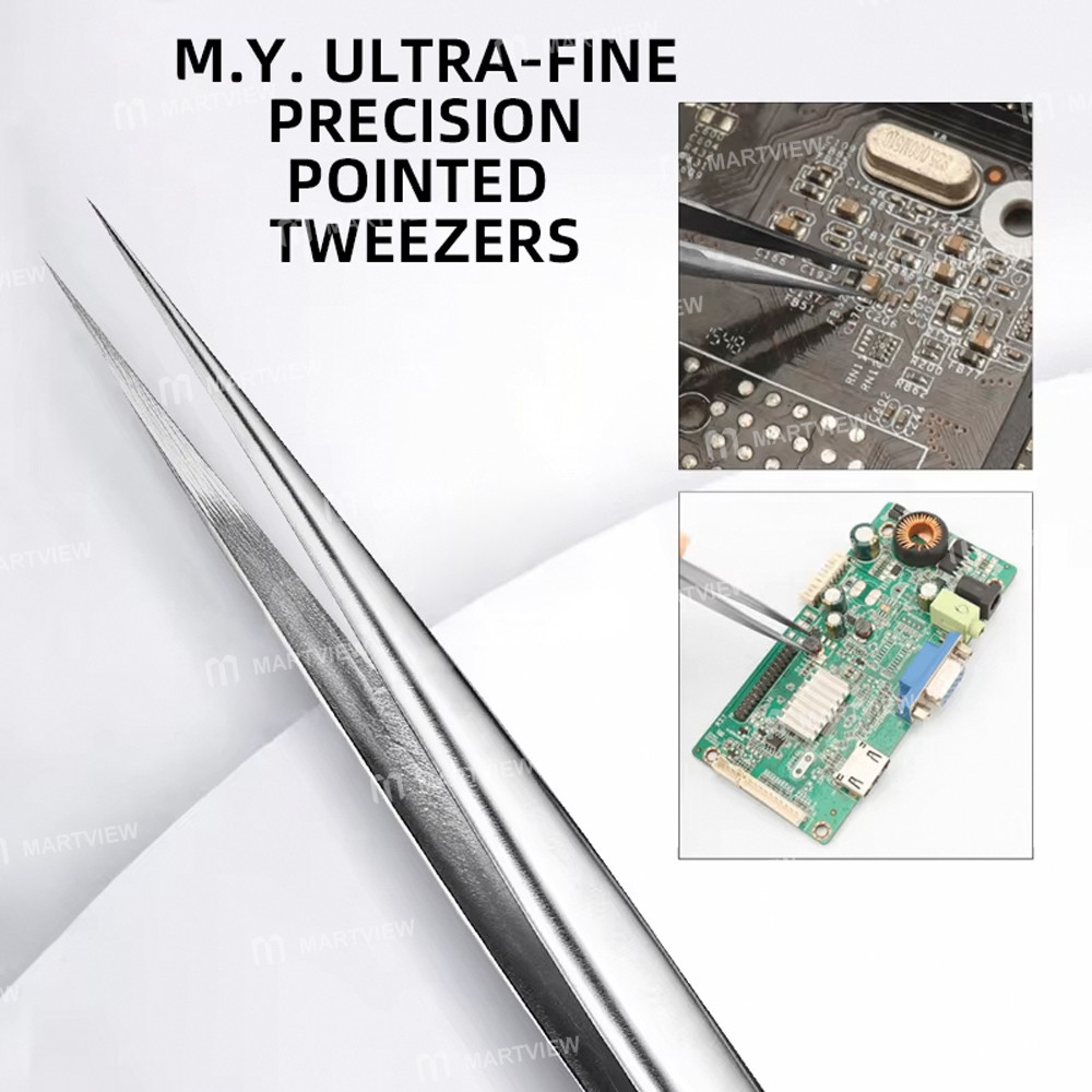 mryang stainless-steel-anti-static-precision-tweezers-for-pcb-soldering-repair-2