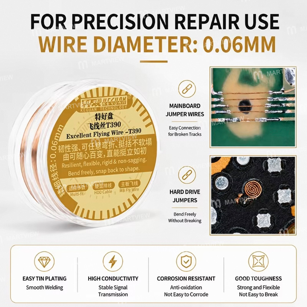 keguan t390-006mm-ultra-thin-excellent-flying-wire-for-pcb-repair--100meter-5