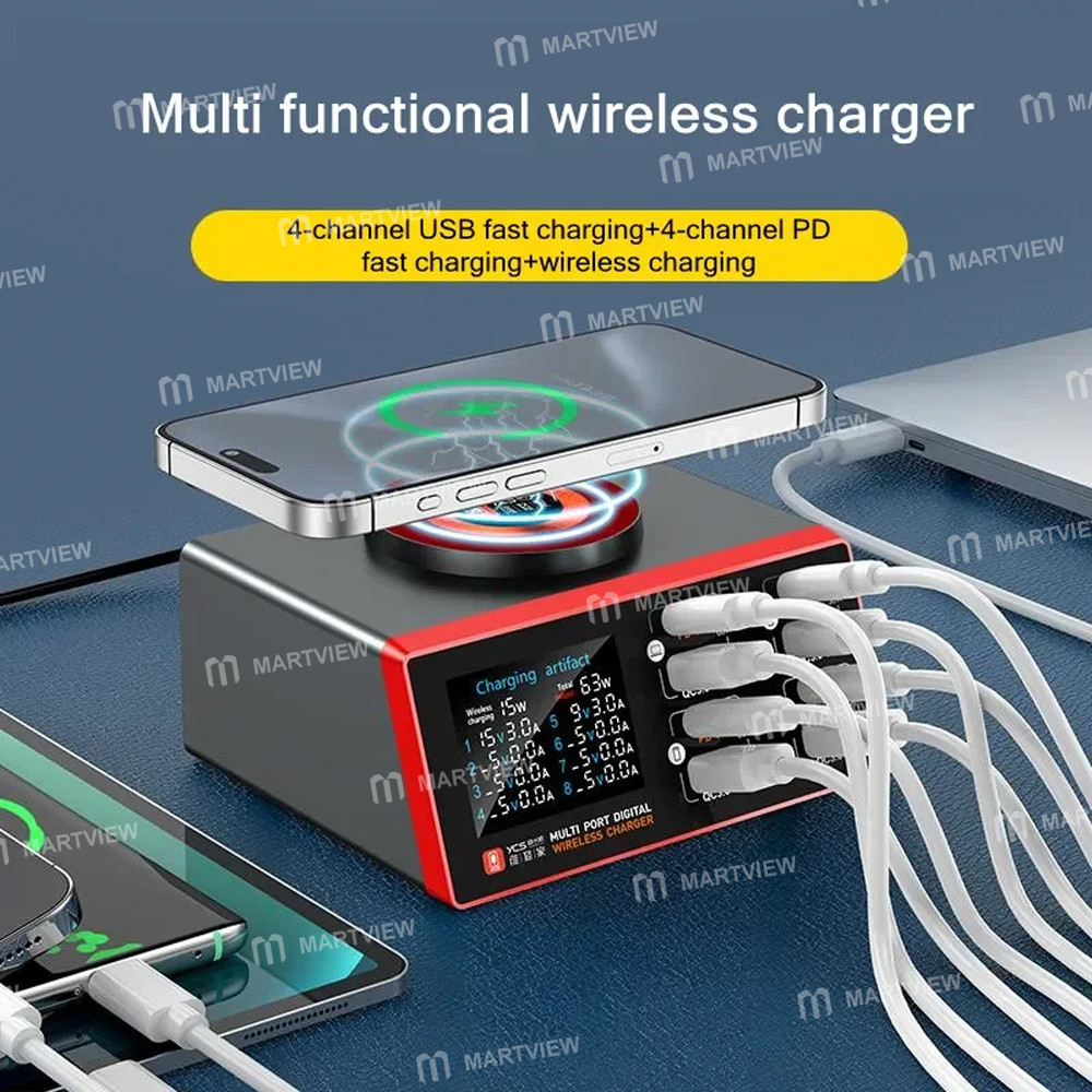 ycs s600-155w-8-port-qc30pd-digital-display-fast-desktop-charging-station-with-wireless-charging-4