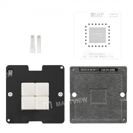 Amaoe 0.15mm A12X CPU BGA Reballing Stencil Planting Tin Platform for 2018 iPad Pro