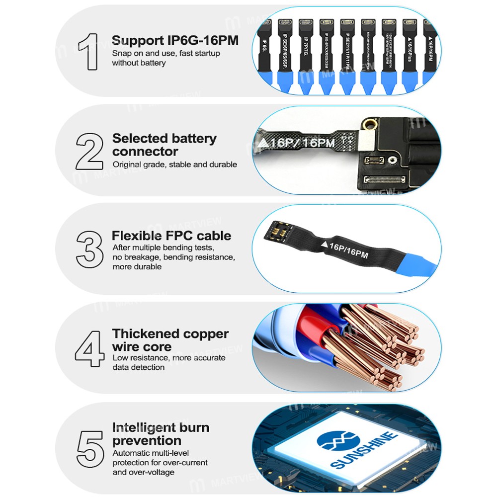 sunshine ss-905-se-iphone-series-power-cable-for-iphone-6g-to-16pro-max-se2-5