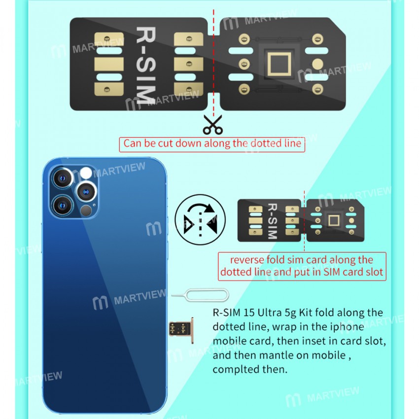 Replacement r sim 15 ultra 5g kit auto unlocking card for iPhone 12 ios 14