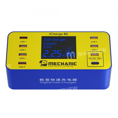 Mechanic iCharge 8P / 8S QC 3.0 Multi-port Smart Fast Charger with Digital Display