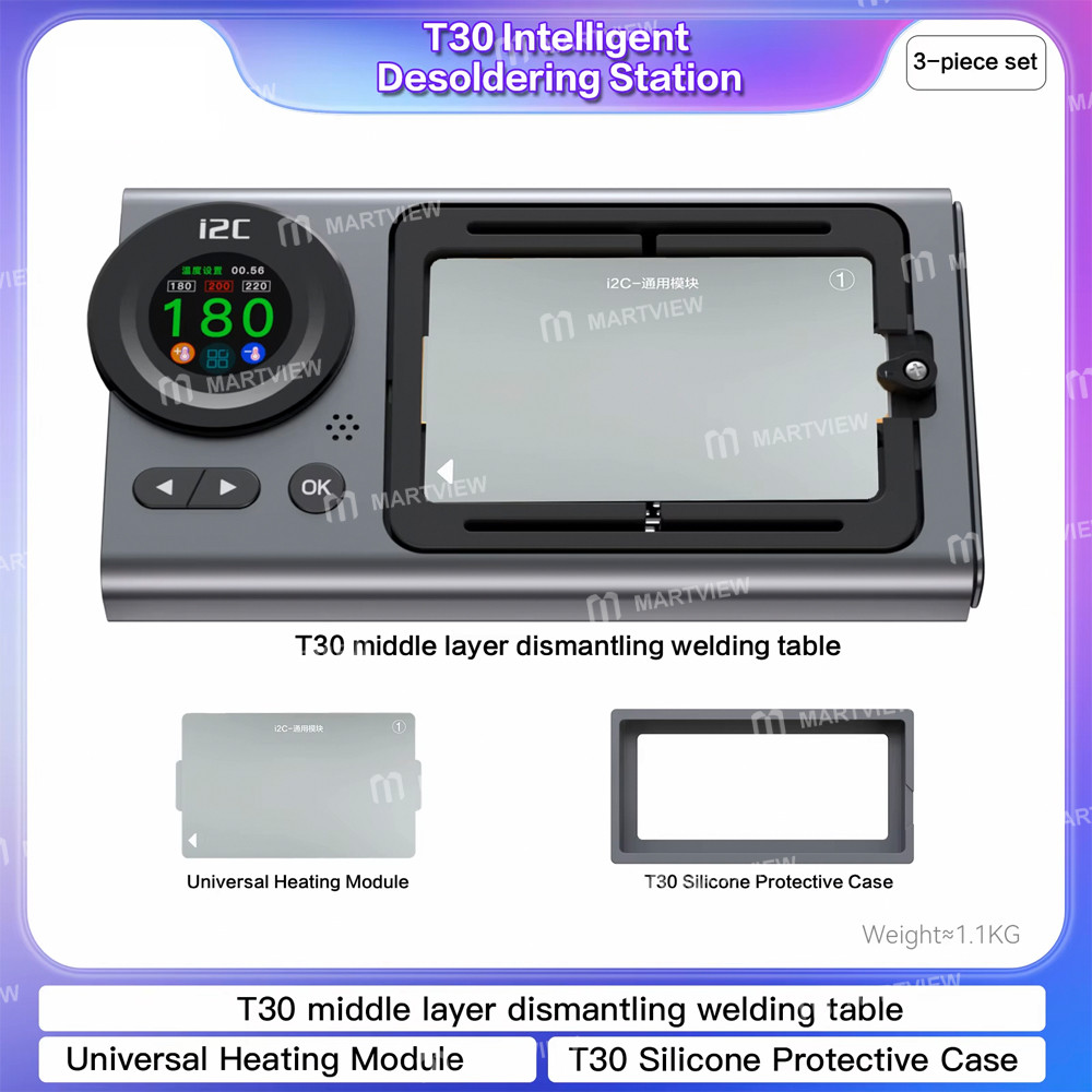 i2c t30-ceramic-heating-intelligent-desoldering-station-for-iphone-x-to-17pm-motherboard-repair-8