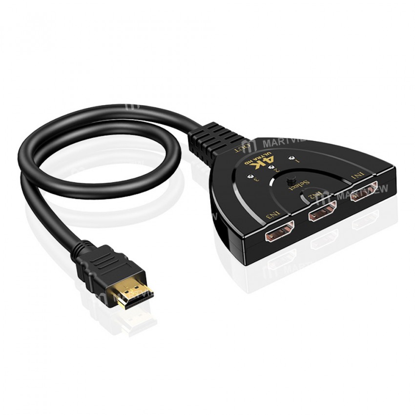 3 In 1 Out HDMI Multi Display Auto Switcher Supports 4K HD