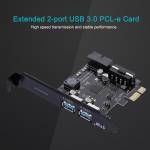 STW-3002 NEC Chip PCI-E to USB 3.0 2-Port PCI Expansion Card with 19-Pin Connector for Win XP/7/8