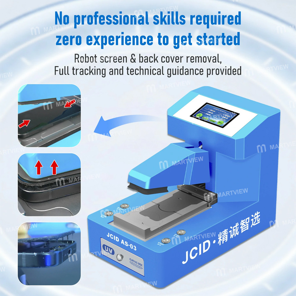 jcid as-03-fully-smart-automatic-screen-removal-machine-with-uv-curing-for-flat-curved-foldable-scre