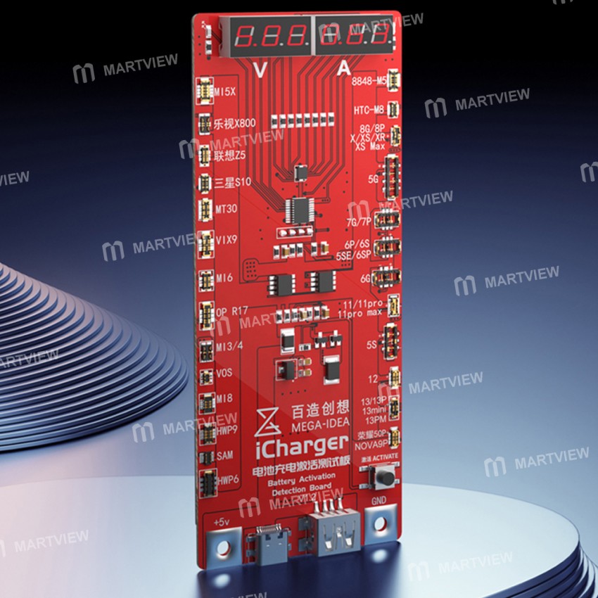 MEGA-IDEA iCharger 3.0 Battery Charge Activation Test Board for iPhone 5-13Pro Max Samsung Huawei