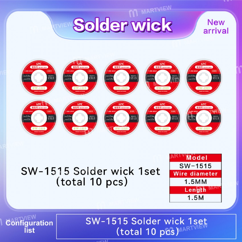 i2c 15m-low-residue-solder-wick-for-mobile-phone-pcb-board-repair-7