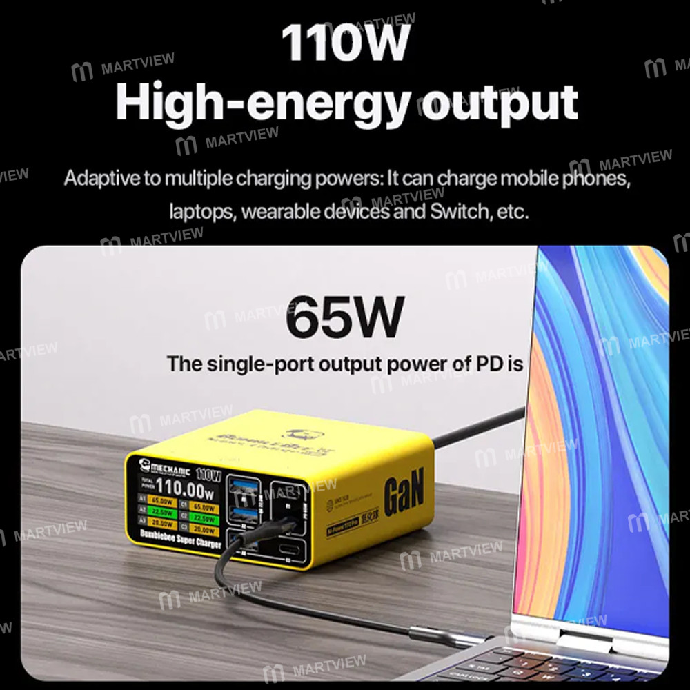 mechanic m-power-110-pro-bumblebee-gan-multi-port-fast-charging-usb-type-c-qc-pd-charging-station-6