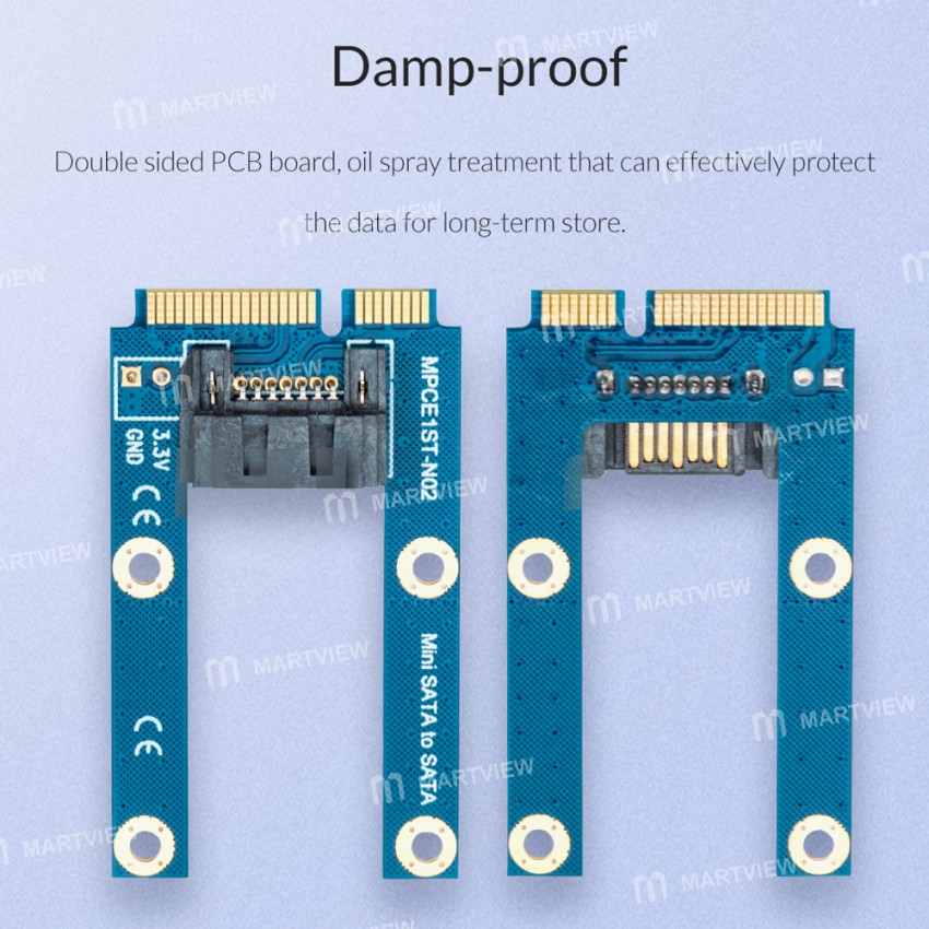 Orico MSTS7PW SATA 7Pin to mSATA Flat Type SSD Adapter Card Support Full Height Size