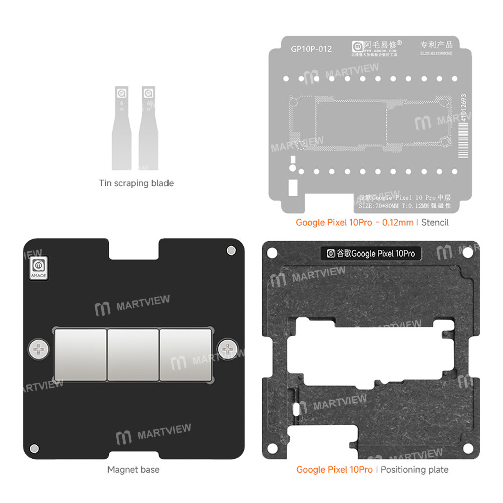 amaoe 012mm-middle-layer-bga-reballing-stencil-platform-set-for-google-pixel-10-pro-2