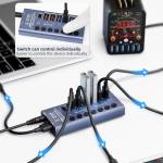 qianli k367h-7-port-extension-hub-with-p605s-60w-5-ports-digits-display-fast-charger-3