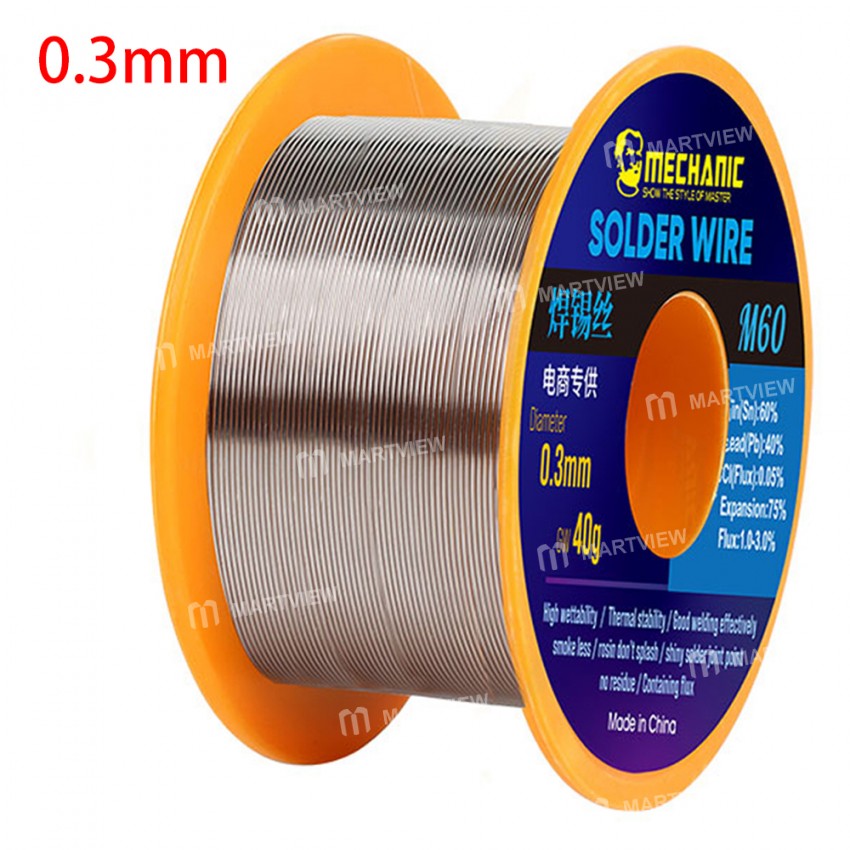 Mechanic M60 40g 0.3 / 0.4 / 0.5 / 0.6 / 0.8mm High Purity No-clean Rosin Solder Wire