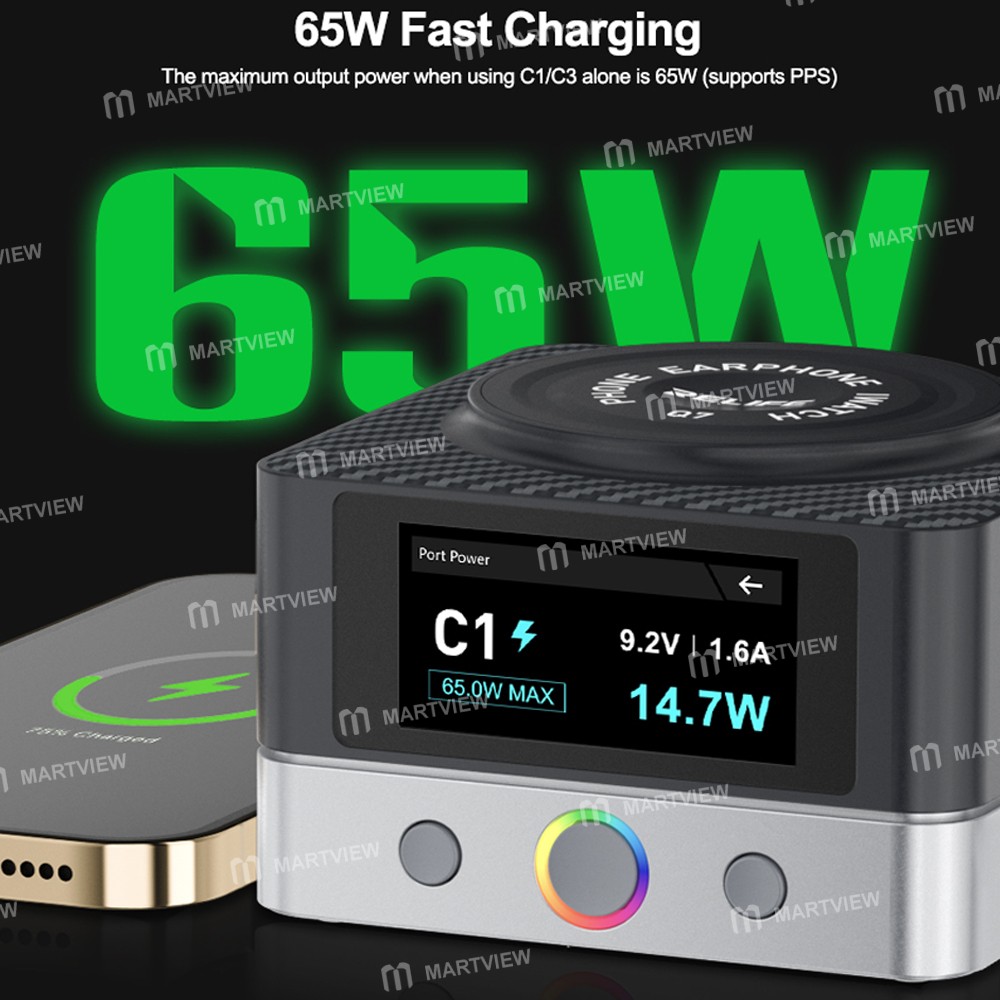 relife q7-80w-6-port-large-size-hd-color-screen-intelligent-charger-with-15w-wireless-charging-12