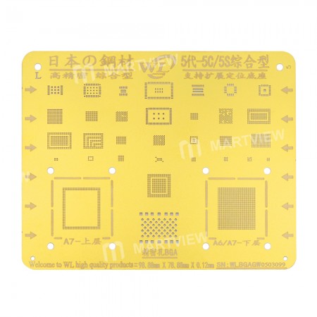 WL Gold BGA CPU IC Reballing Stencil Tin Net for iPhone 5 5C 5S