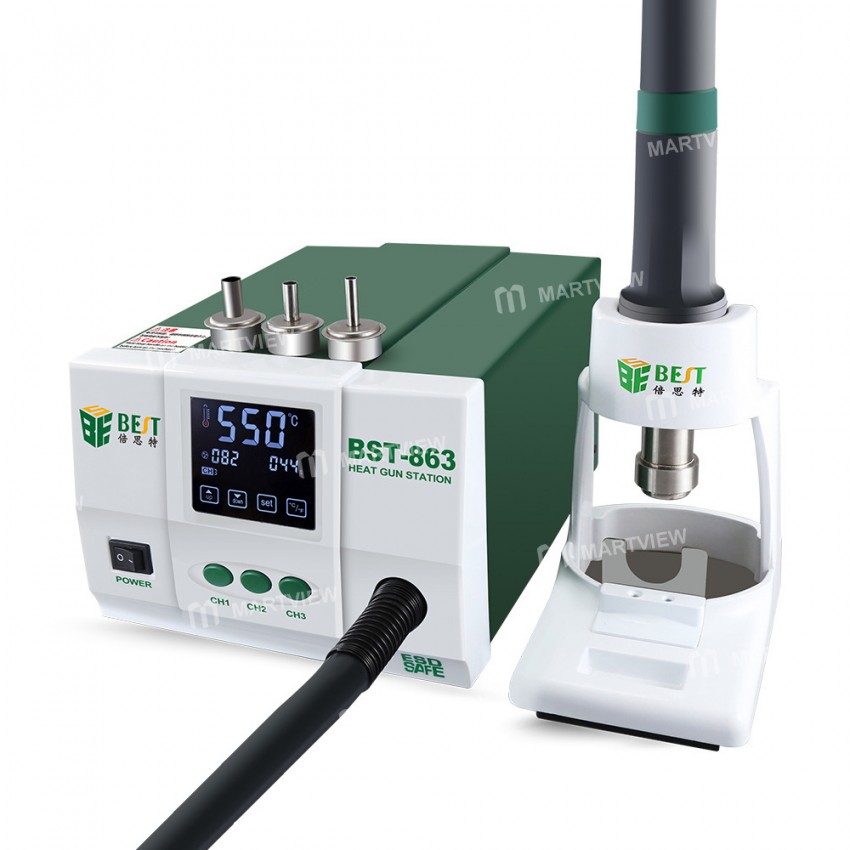 BEST 863 Lead-Free Intelligent LCD Digital Display Thermostatic Heat Gun Rework Station