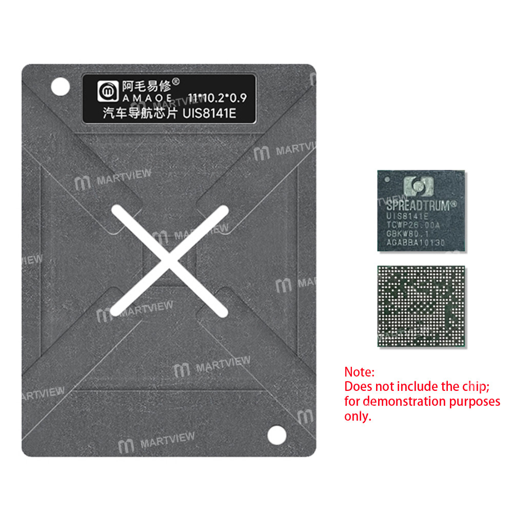 amaoe 012mm-unisoc-uis8141e-automotive-navigation-chip-bga-reballing-stencil-platform-set-3
