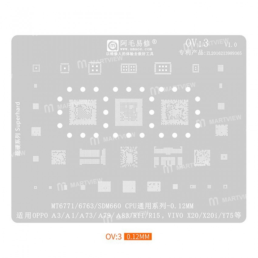amaoe ov-series-8-in-1-012mm-bga-reballing-stencil-set-for-oppo-realme-vivo-iqoo-3