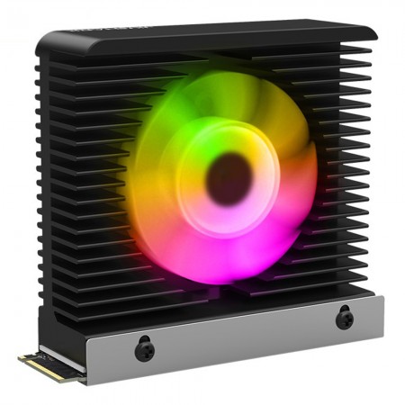 Jiushark ARGB M.2 2280 SSD Aluminum Alloy Heatsink with Silent Fan