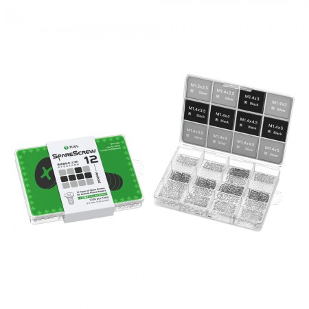 2uul SC12 SpareScrew12 Phillips Screws Set for Most Android Phones Repair (1200Pcs / Pack)