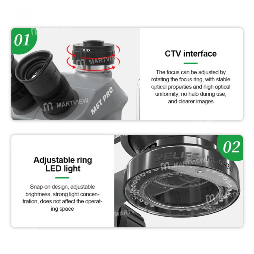 relife rl-m5t-pro-b11-7-50x-continuous-zoom-hd-trinocular-microscope-for-pcb-soldering-repair-14