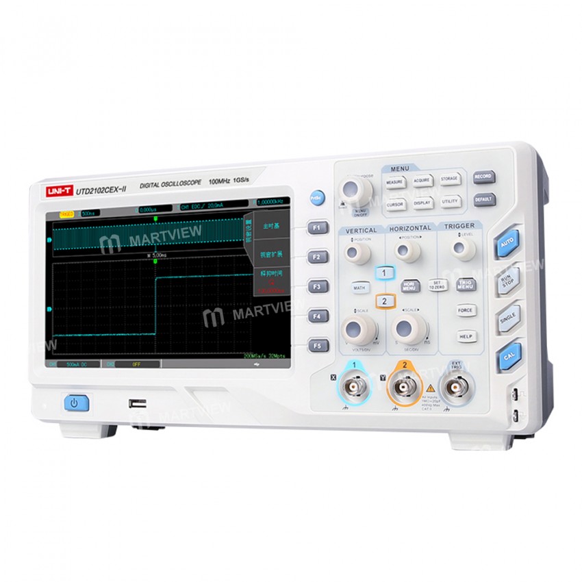 UNI-T UTD2102CEX-II 100Mhz Dual Channel 1GS / s Sampling Rate Digital Storage Oscilloscope with 8 In
