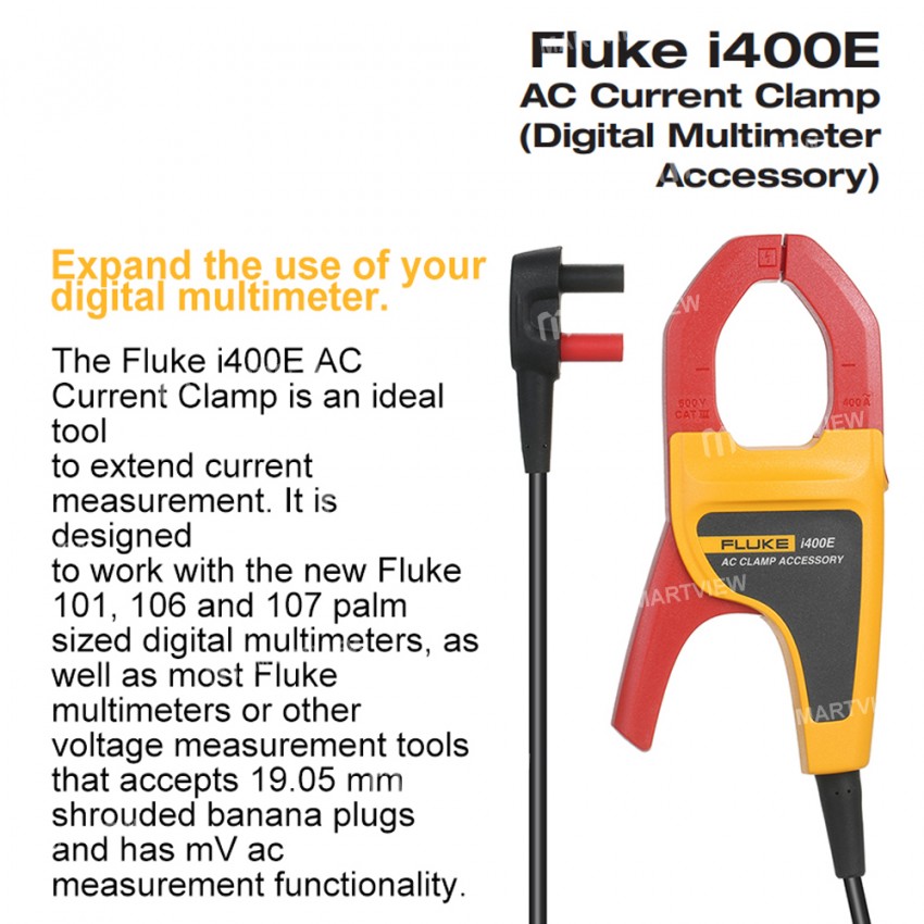 Fluke i400E 1~400A AC Current Digital Clamp Multimeter with Dual Banana Jacks