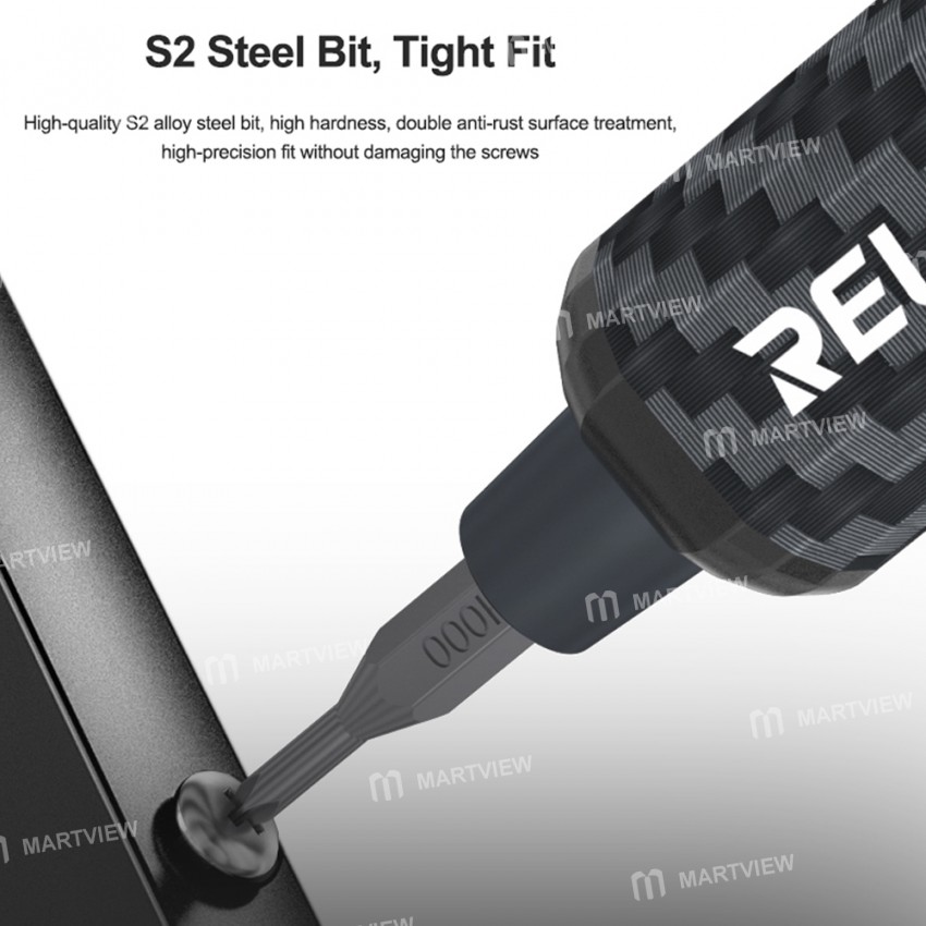relife e1-powerful-carbon-fiber-electric-screwdriver-set-with-12pcs-s2-steel-bits-10