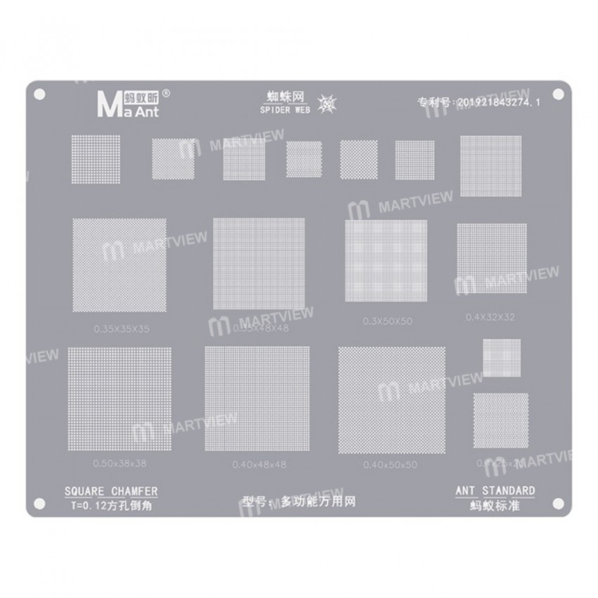 maant 012mm-03-035-04-05-parallel-45-degree-hole-universal-solder-multi-purpose-bga-stencil