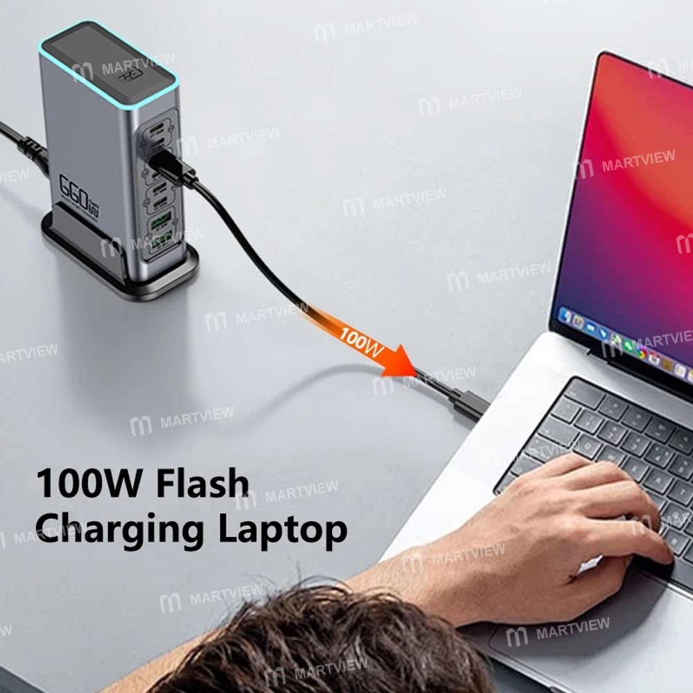 wlx f8l-8-port-660w-high-power-pdqc30-gan-desktop-charging-station-4