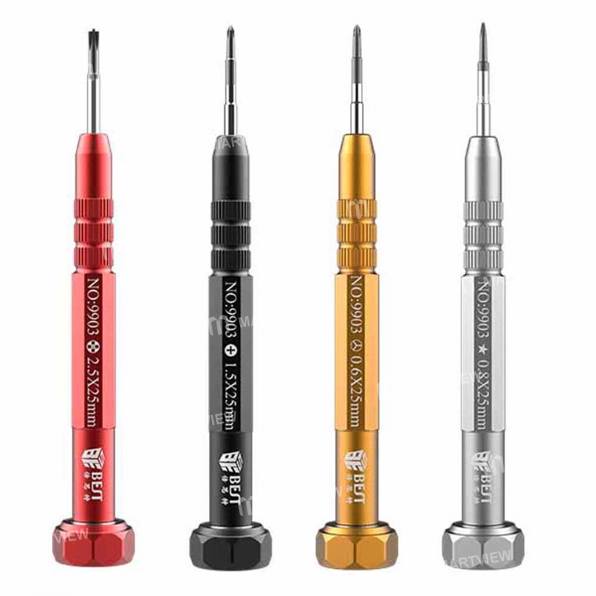 BST-9903 360 Rotation Aluminum Alloy Precision Magnetic Screwdrivers with S2 Steel Bits