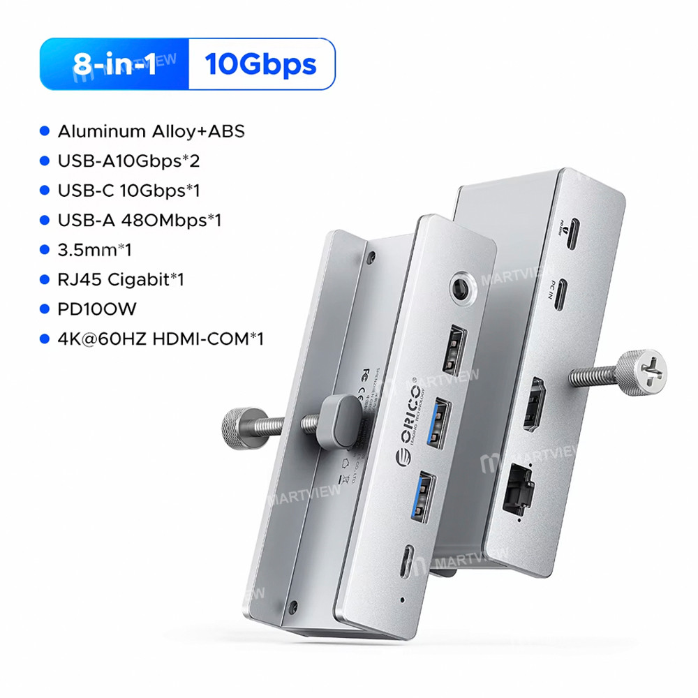 orico mh8p-8-in-1-usb-10gbps-rj45--35mm-headset-jack--4k-hdmi-desktop-clip-on-docking-station-4