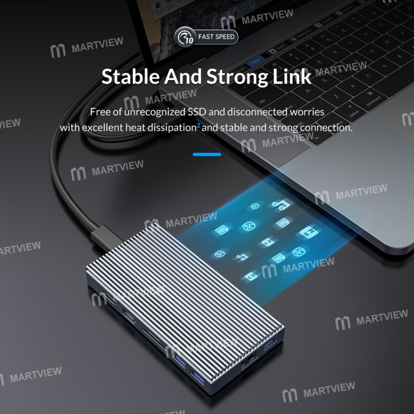 Orico CDH-9N 9-in-1 Type-C Multifunctional Docking Station with External M.2 NVMe SSD Enclosure