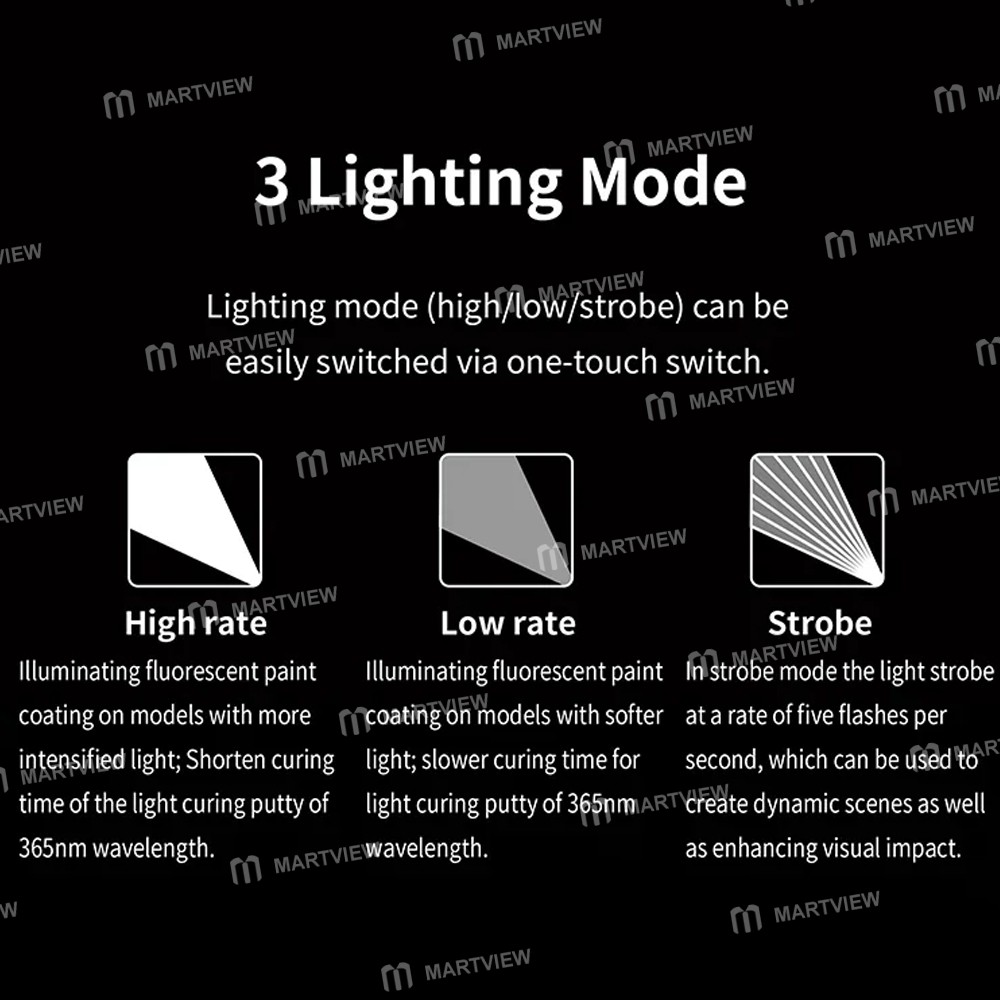 dspiae uv-t-365nm-uv-high-low-strobe-lights-mode-ultraviolet-flashlight-8
