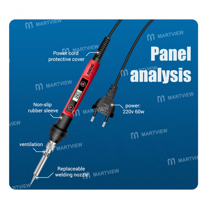 Aneng SL101 / SL102 60W Portable Adjustable Temperature Digital Display Electric Soldering Iron
