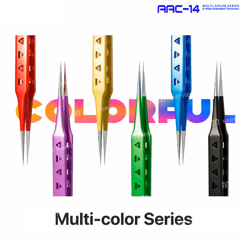 mechanic aac-14-multi-color-series-160mm-extended-stainless-steel-precision-flywire-tweezers-4