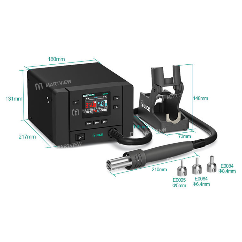 quick k8-pro-1000w-intelligent-hot-air-rework-station-for-chip-level-repair-pcb-assembly-work-6