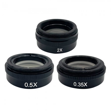 0.35X / 0.5X / 2X Monocular Microscope Auxiliary Objective - 42mm Mounting Interface
