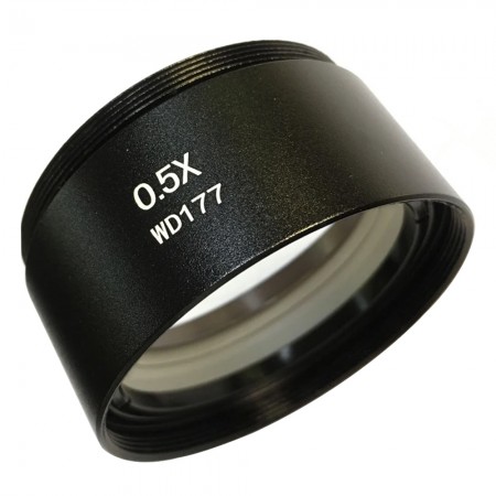 0.5X WD177 Auxiliary Objective Lens Threaded 48mm for Stereo Zoom Microscope