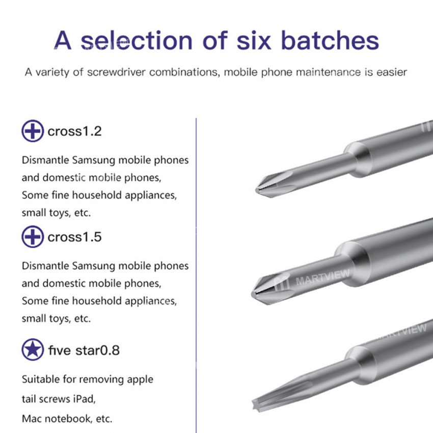 PPD Multi-spec S2 Alloy Steel High-precision Magnetic Screwdriver for iPhone/Samsung/iPad Repair