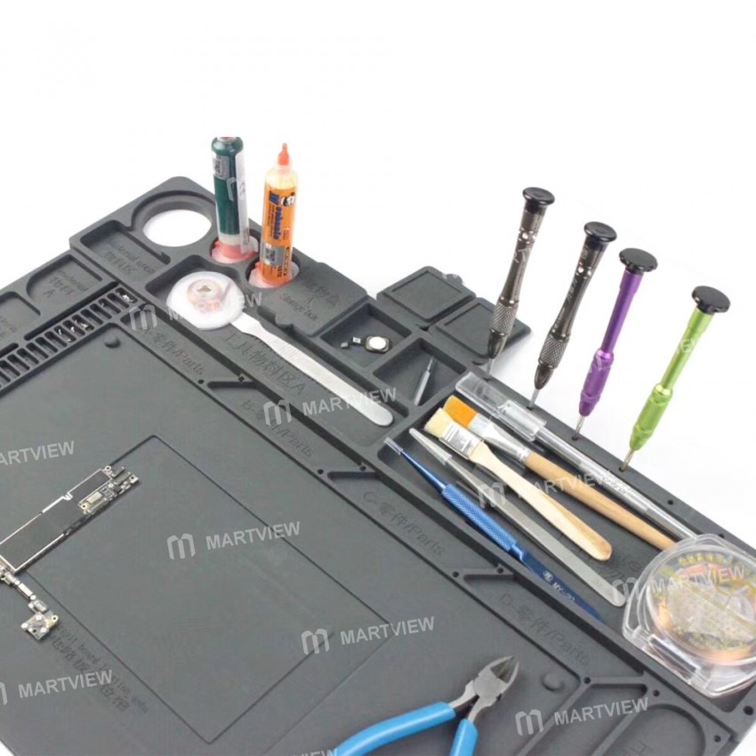 WL W-168 Soldering Repair Maintenance Platform Heat Insulation Silicone Station Pad Multifunction El