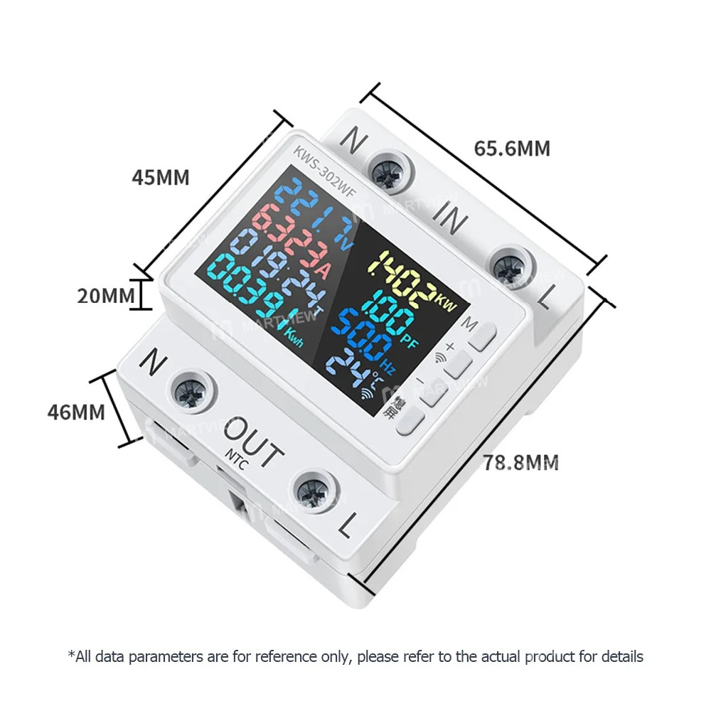 kws 302-series-multifunctional-rail-mounted-voltage-current-meter-with-power-off-protection--wifi-ca