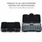 RS1 24-in-1 Multipurpose Ratchet Magnetic Screwdriver Wrench Set