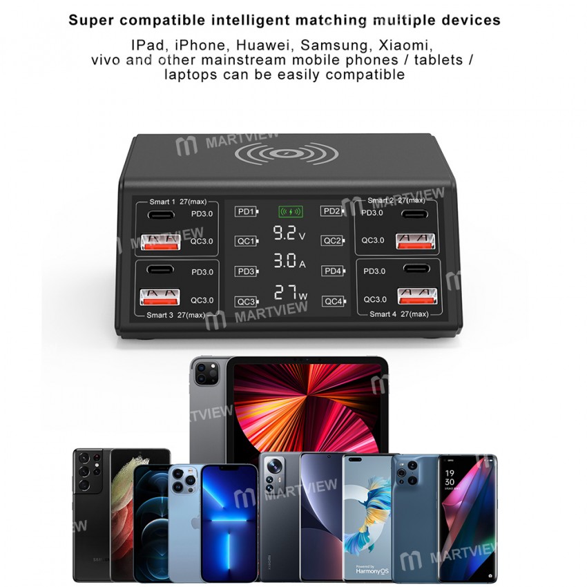 100w led-8-port-usb-qc-pd-quick-charger-wireless-charger-for-iphone-ipad-samsung-xiaomi-7