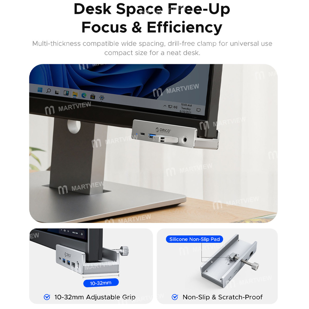 orico mh8p-8-in-1-usb-10gbps-rj45--35mm-headset-jack--4k-hdmi-desktop-clip-on-docking-station-8