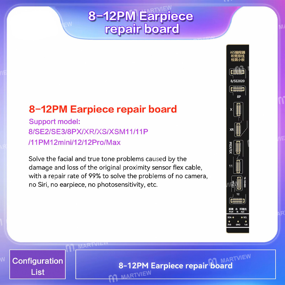 i2c a8s-i6s-programmer-battery-dot-matrix-original-color-earpiece-camera-face-id-repair-boards-8