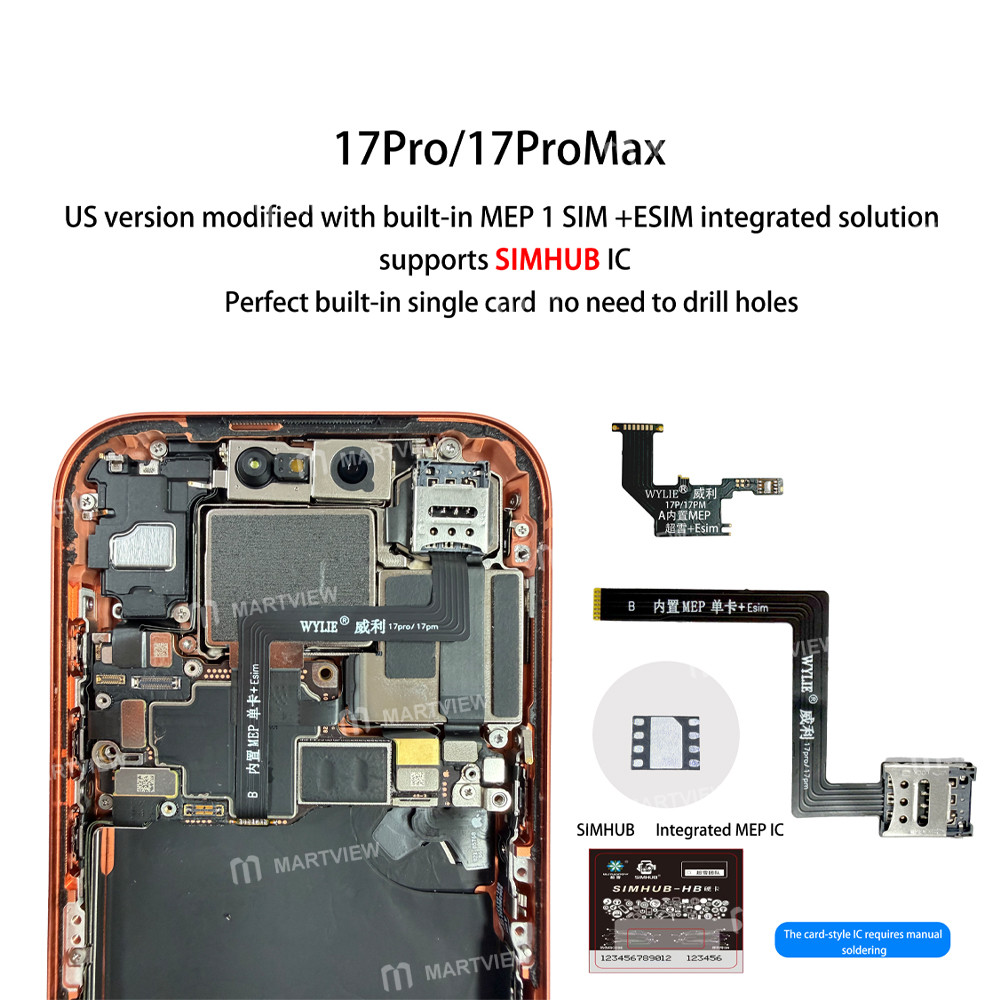 wylie built-in-mep-1-sim-esim-integrated-solution-for-iphone-17-pro-17pro-max-us-version-2